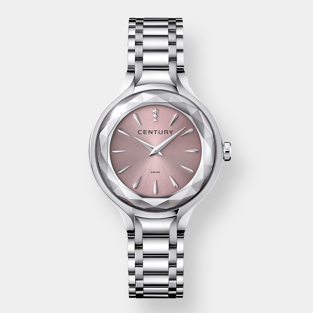 Century . First Class Quarz – Rosa 32mm Edelstahl
