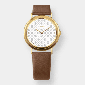 jowissa . anwy quarz gold 35mm braun leder