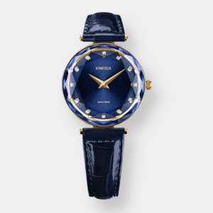 jowissa . facet brilliant quarz – blau 30mm gold edelstahl