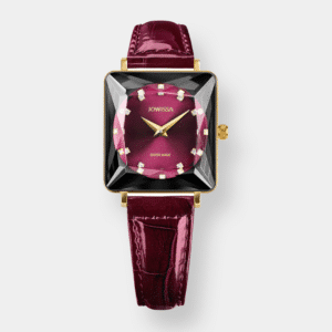 jowissa . facet princess quarz – bordeaux 25mm edelstahl