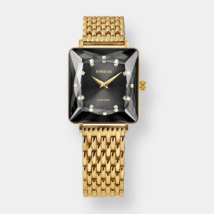 jowissa . facet princess quarz – schwarz 25mm gold pvd