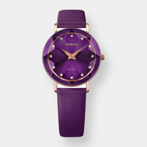 jowissa . facet quarz – lila 30mm rosé gold pvd