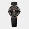jowissa . facet quarz – schwarz 30mm rosé gold pvd