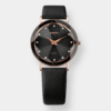 jowissa . facet quarz – schwarz 35mm rosé gold pvd