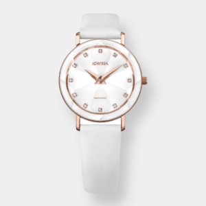 jowissa . facet quarz – weiß 30mm rosé gold pvd