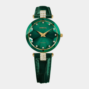 jowissa . facet strass quarz – grün 29mm gold pvd