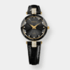 jowissa . facet strass quarz – schwarz 29mm gold pvd