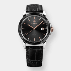 jowissa . lewy 3 quarz – schwarz 42mm leder
