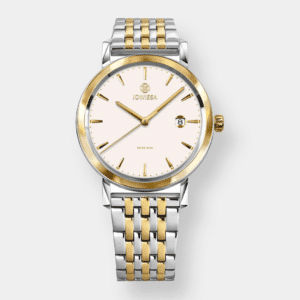 jowissa . magno quarz – weiß 40mm edelstahl bicolor
