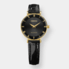 jowissa . roma quarz – gold 27mm schwarz leder