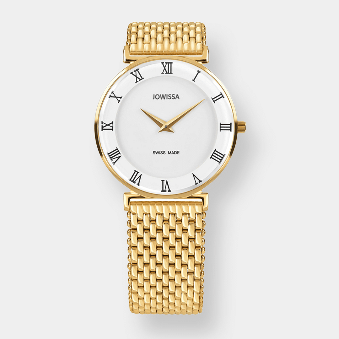 jowissa . roma quarz gold weiss 35mm edelstahl