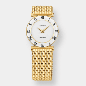 jowissa . roma quarz – weiß 30mm gold edelstahl