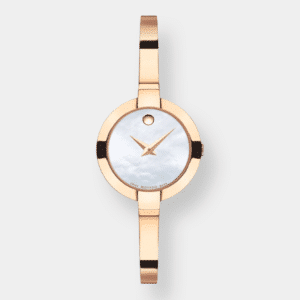movado bela quarz – perlmutt 25mm rosé gold pvd