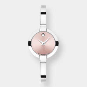 movado bela quarz – rosa 25mm edelstahl spangenuhr