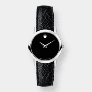 movado museum classic lady – schwarz 26mm edelstahl