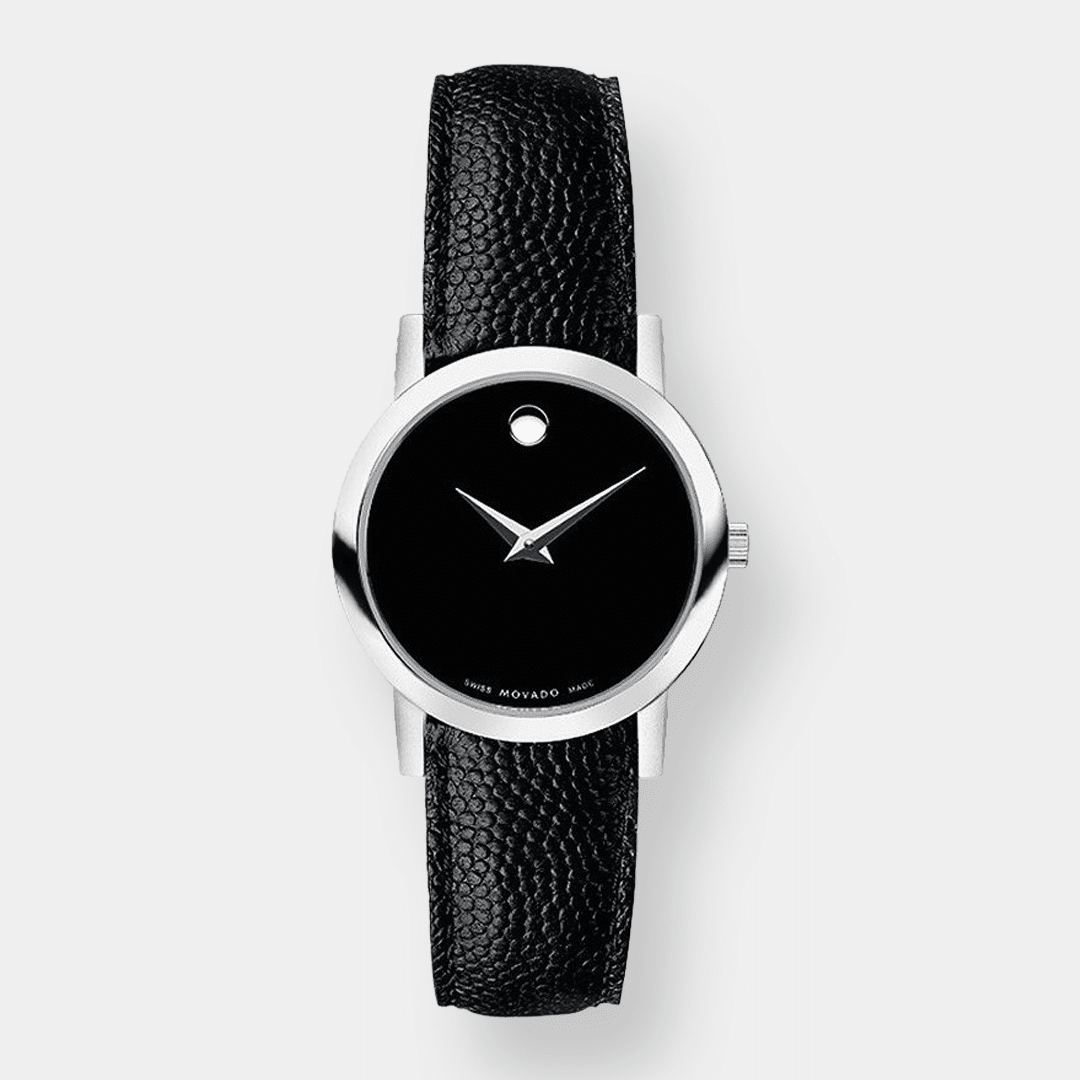 movado museum classic lady – schwarz 26mm edelstahl