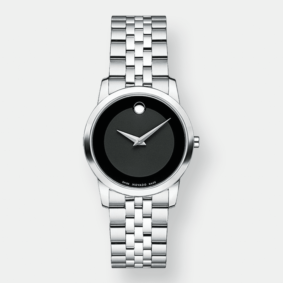 movado museum classic lady – schwarz 28mm edelstahl