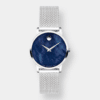 movado museum classic quarz – blau 28mm edelstahl