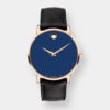 movado museum classic quarz – blau 40mm rosé gold pvd