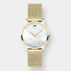 movado museum classic quarz – perlmutt 28mm gold pvd