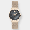 movado museum classic quarz – perlmutt 28mm rosé gold