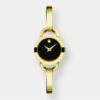 movado rondiro quarz – schwarz 22mm gold pvd spange