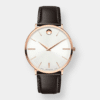 movado ultra slim gent – silber 40mm edelstahl rosé