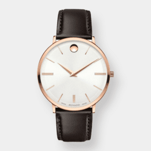 movado ultra slim gent – silber 40mm edelstahl rosé
