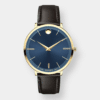 movado ultra slim lady quarz – blau 35mm gold pvd