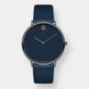 movado ultra slim quarz – blau 40mm edelstahl