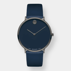 movado ultra slim quarz – blau 40mm edelstahl