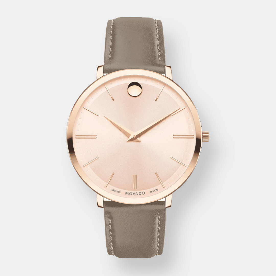 movado ultra slim quarz – rosa 35mm rosé gold pvd