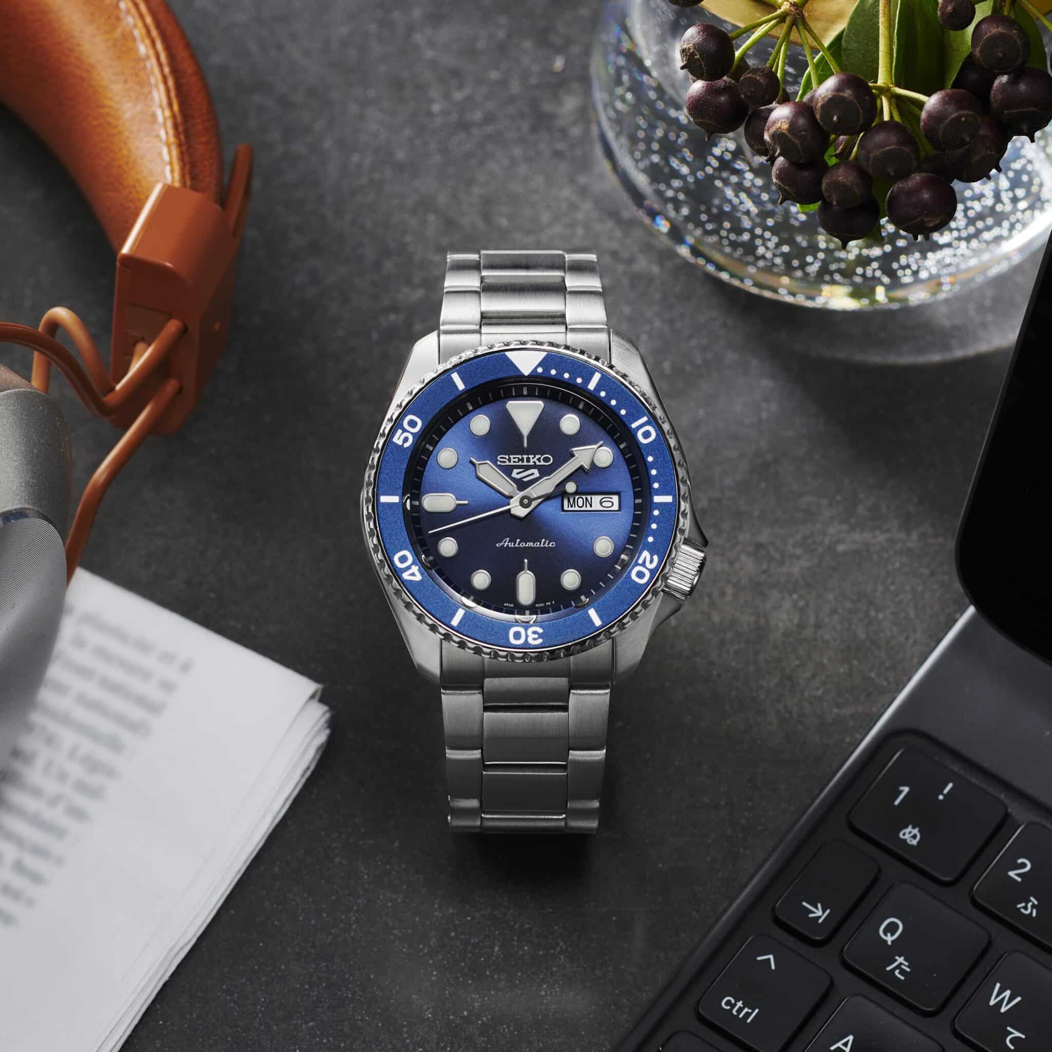 seiko 5 sports automatik – blau 43mm edelstahl