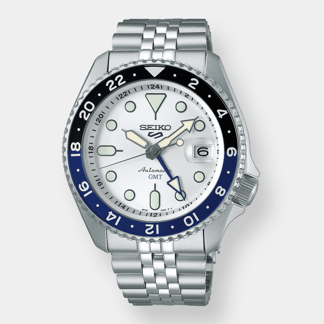 seiko 5 sports gmt automatik – silber 42mm edelstahl
