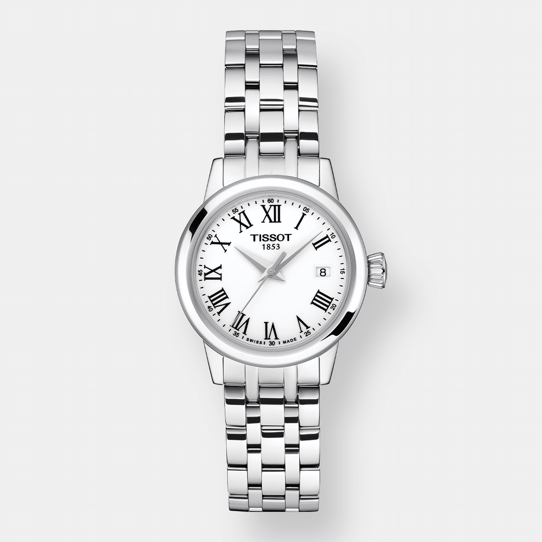 tissot classic dream lady – weiss 28mm edelstahl
