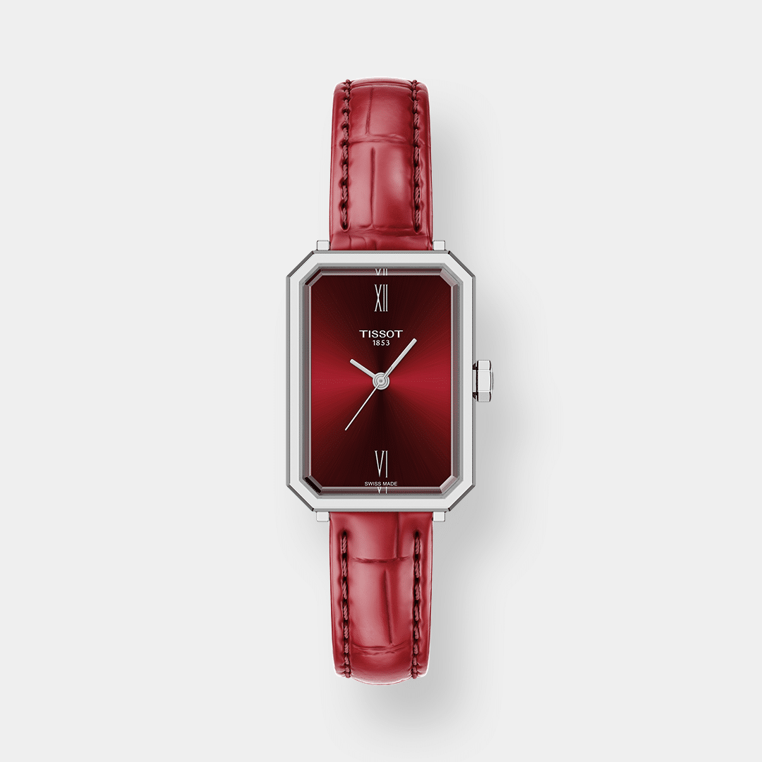 tissot srv quarz – rot 30mm leder