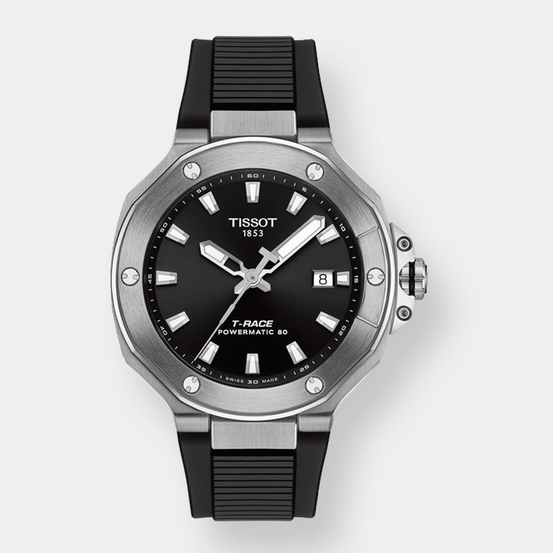 tissot t race powermatic 80 – schwarz 41mm silikon