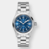 hamilton khaki field auto date – blau 38mm edelstahl