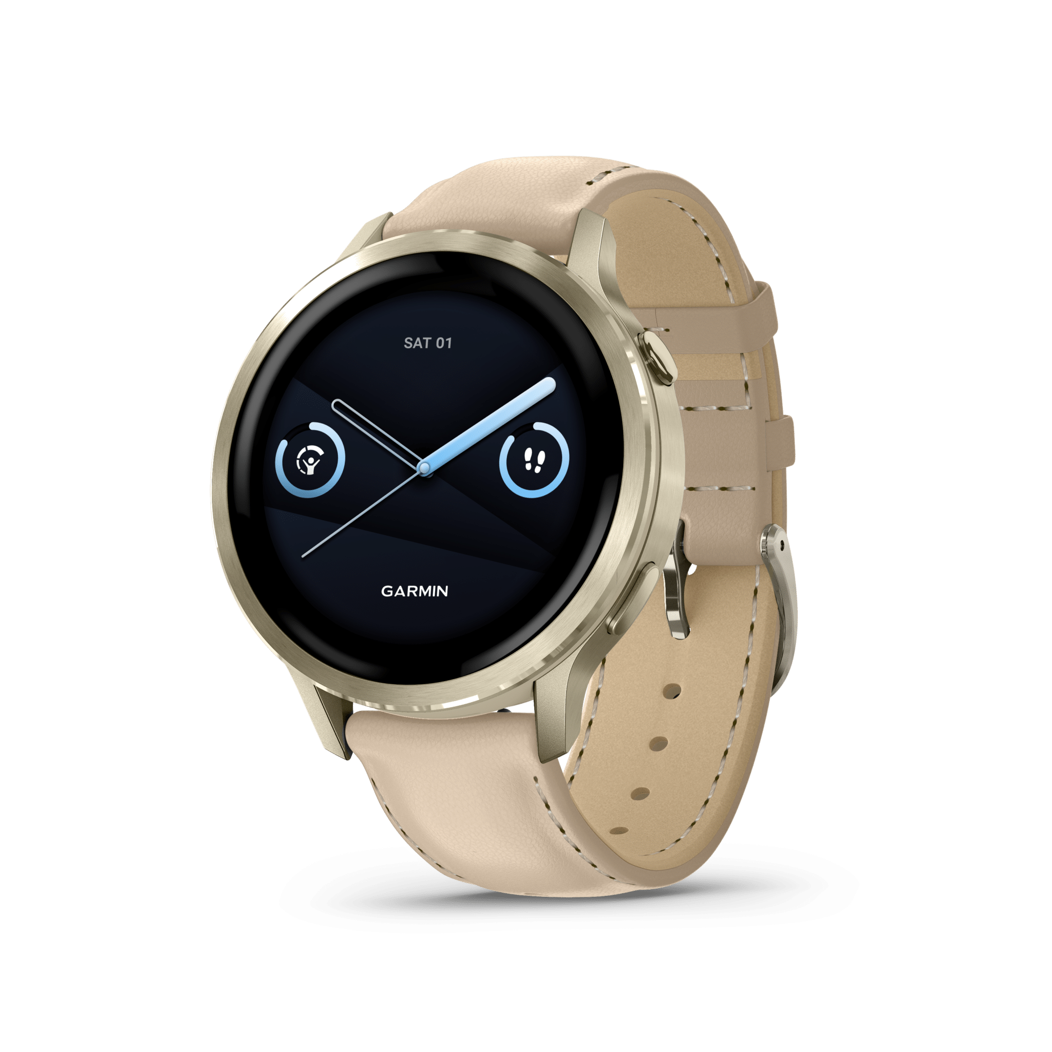 Garmin Venu 4 AMOLED 41 mm Beige – Gesundheit, Fitness & Lifestyle / Lederarmband