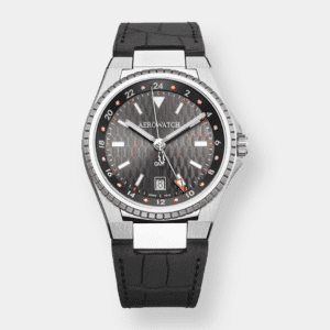 Aerowatch . Milan GMT Sport Quarz - Anthrazit 41mm Leder