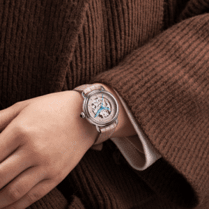 aerowatch . 1942 lady skeleton automatic leder 35mm rosa