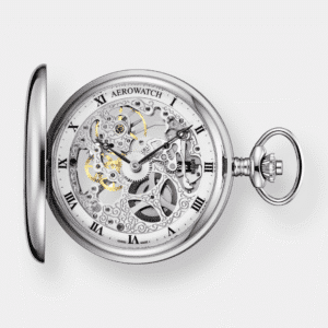 aerowatch . savonnette skeleton mechanisch silber 53mm