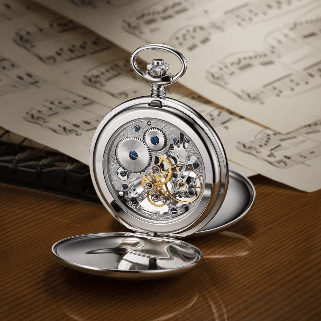 aerowatch . savonnette skeleton mechanisch silber 53mm