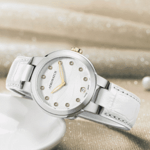 aerowatch harmonie lady quarz weiss 35mm leder
