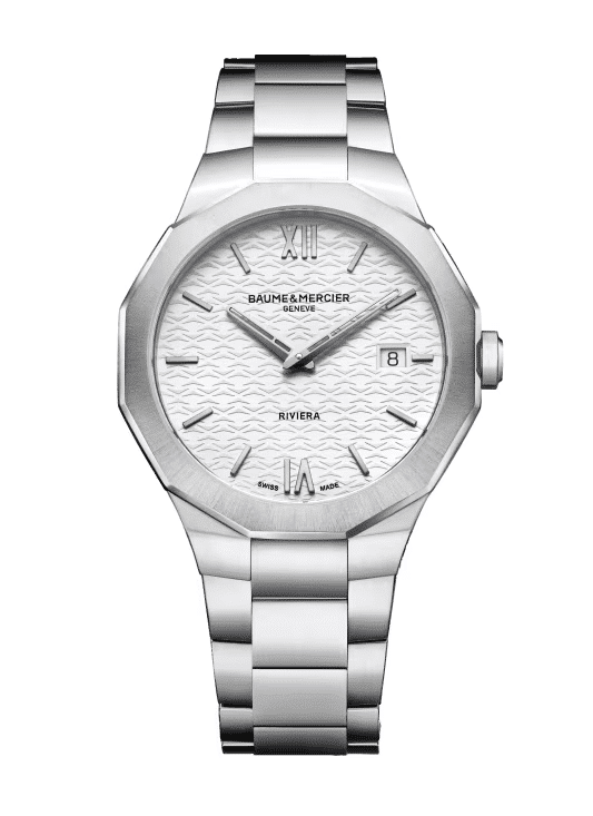 baume et mercier . riviera 73 10845 quarz weiß 39mm
