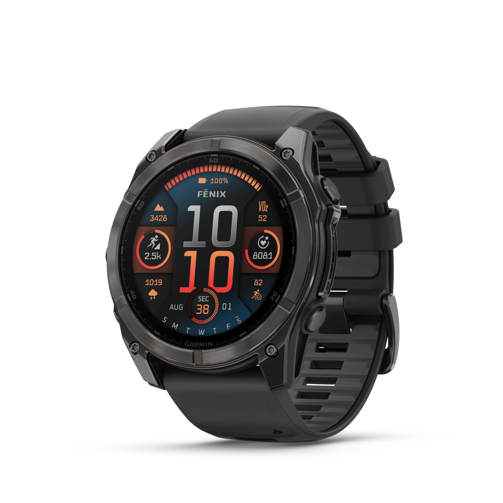 garmin fenix 8 amoled 51 mm schwarz – outdoor & multisport / carbongrau dlc