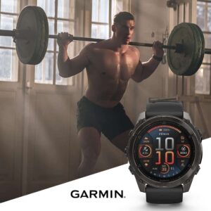 garmin fenix 8 amoled 51 mm schwarz – outdoor & multisport / carbongrau dlc