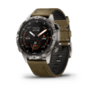 garmin marq adventurer (gen 2) amoled 46 mm titan – outdoor & abenteuer / leder silikon hybridarmband