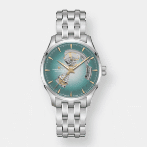 hamilton jazzmaster open heart automatik – türkis 40mm