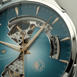 hamilton jazzmaster open heart automatik – türkis 40mm